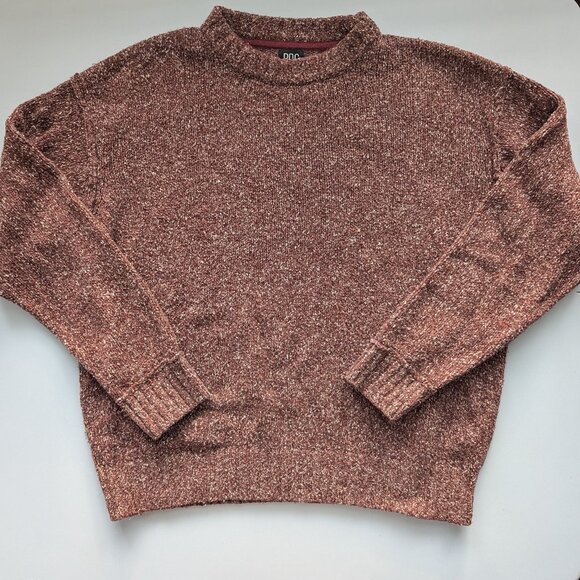 Urban Outfitters BDG Red/White Marled Men's Chunky Sweater Medium loose weave - Picture 1 of 3